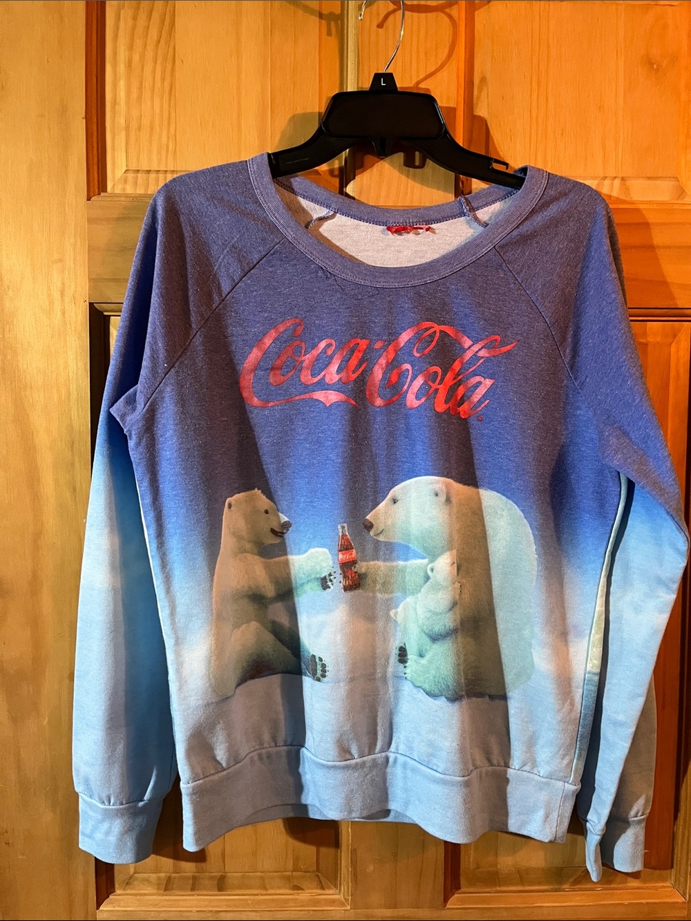 Coca Cola Blue Ombre Polar Bear Family Sweatshirt